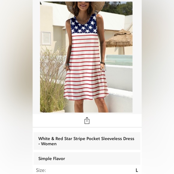 Cute American/Fourth of July sleeveless dress - Picture 3 of 6